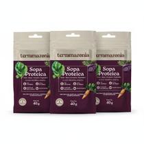 Kit 3 Sopa Proteica Cara Roxo 13G Proteina Vegetal 40G