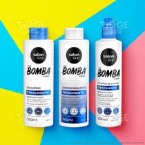 Kit 3 SOS Bomba Crescimento Cabelos Ondulados Cacheados Crespos Shampoo + Condicionador + Ativador de Cachos