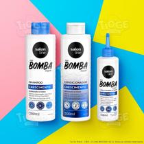 Kit 3 SOS Bomba Crescimento Cabelos Ondulados Cacheados Crespos Shampoo + Condicionador + Tônico Fortalecedor - Salon Line