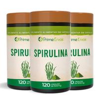 Kit 3 Spirulina 500mg 120 cápsulas Prime Ervas