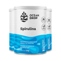 Kit 3 Spirulina Ocean Drop Vegana 240 Cápsulas Kit 3 Spirulina Ocean Drop Vegana 240 Cápsulas
