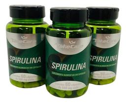 Kit 3 Spirulina Termogenico 500mg Take Care 60 Capsulas - Take Care Body Nutrition