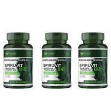 Kit 3 Spiruvit Spirulina e Vitamina B12 60 Cápsulas Muwiz