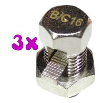 Kit 3 Split Bolt Conector Parafuso Fendido 16mm para Emenda Cabos
