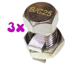 Kit 3 Split Bolt Conector Parafuso Fendido 25mm para Emenda Cabos