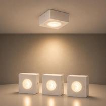 Kit 3 Spot Beiral Led Incluso de teto 3000k Branco Quente Bivolt Quadrado Branco ALUT000672-3 Alut Kit 3 Spot Beiral Led Incluso de teto 3000k Branco Quente Bivolt Quadrado Branco ALUT000672-3 Alut