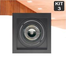 Kit 3 Spot de Embutir AR70 Recuado Quadrado + Lamp Kit 3 Spot de Embutir AR70 Recuado Quadrado + Lamp