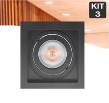 Kit 3 Spot de Embutir PAR20 Recuado Quadrado + Lamp Kit 3 Spot de Embutir PAR20 Recuado Quadrado + Lamp