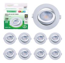 Kit 3 Spot De Led Embutir Redondo Móvel Par 20 7w Dicróica Teto Sala Quarto Cozinha Taschibra