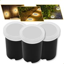 Kit 3 Spot Embutido De Chão Balizador Redondo Led 1w 3000k