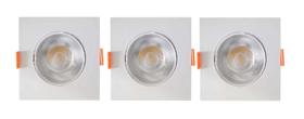 Kit 3 Spot Embutir 5W Quadrado MR16 3.000K Amarela - Elgin Kit 3 Spot Embutir 5W Quadrado MR16 3.000K Amarela - Elgin