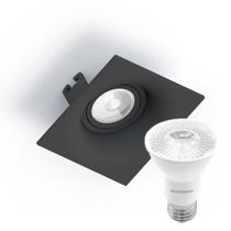 Kit 3 Spot Embutir Sand Save Energy P/ Lâmpada Par20 Preto + Lâmpada Led 4,8w 4000k