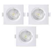 Kit 3 Spot Embutir Taschibra Alltop Quadrado Led 3W 6500K