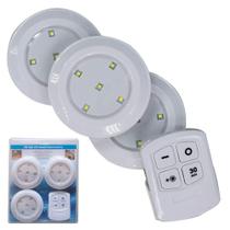 Kit 3 Spot Lâmpada Luminária Led Sem Fio Controle Remoto