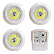 Kit 3 Spot Lampadas Luminaria Led Controle Sem Fio Remoto Kit 3 Spot Lampadas Luminaria Led Controle Sem Fio Remoto