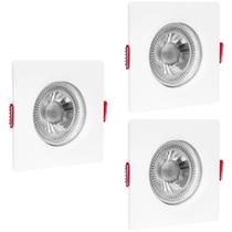 Kit 3 Spot Led 3W Quadrado Embutir Branco Frio 6500K - Fácil Instalação e Econômico Kit 3 Spot Led 3W Quadrado Embutir Branco Frio 6500K - Fácil Instalação e Econômico