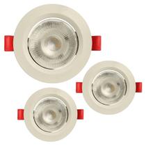 kit 3 Spot Led Embutir 5w redondo 3000k branco quente kit 3 Spot Led Embutir 5w redondo 3000k branco quente