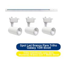 Kit 3 Spot Led Galaxy + 1 Trilho Eletrificado para Spot Blumenau Branco Kit 3 Spot Led Galaxy + 1 Trilho Eletrificado para Spot Blumenau Branco