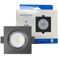 Kit 3 Spot Led Preto Quadrado Embutir 8w Branco Quente 3000K