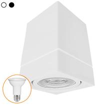 Kit 3 Spot Sobrepor Quadrado Direcionável Lâmpada Led Par20
