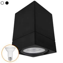Kit 3 Spot Sobrepor Quadrado Direcionável Lâmpada Led Par20
