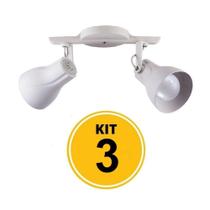 Kit 3 Spot Trilho Octa Plus Branco 2xE27 - Startec