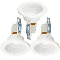 Kit 3 Spots Anelados em Aluminio Branco para 1 lâmpada Kit 3 Spots Anelados em Aluminio Branco para 1 lâmpada