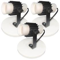 Kit 3 Spots Com Aletados Branco para 1 lâmpada Direcionavel