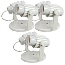 Kit 3 Spots Com Aletados Branco para 2 lâmpadas Direcionavel