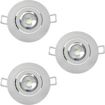 Kit 3 Spots Led Authentic Embutir Redondo 12w 960 Lumens Amarela Avant