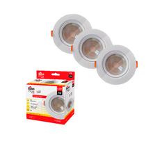 Kit 3 Spots Led De Embutir 07w 3000k Redondo Kian