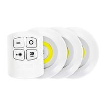 Kit 3 Spots Led Redondo Sobrepor Sem Fio Com Controle Remoto 5W Á Pilha - Luatek Kit 3 Spots Led Redondo Sobrepor Sem Fio Com Controle Remoto 5W Á Pilha - Luatek