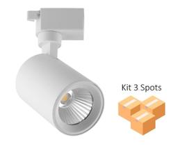 Kit 3 Spots para trilho 10W 6500K Bivolt Branco