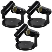 Kit 3 Spots Sem Aletados Preto para 2 lâmpadas Direcionavel Kit 3 Spots Sem Aletados Preto para 2 lâmpadas Direcionavel