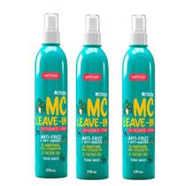 Kit 3 Spray Anti Frizz MC Leave In Defrizante D-Pantenol Proteção UV Crush 290ml Soft Hair