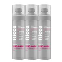 Kit 3 Spray Antiumidade Protetor Térmico Antifrizz Ricca 150ml Kit 3 Spray Antiumidade Protetor Térmico Antifrizz Ricca 150ml