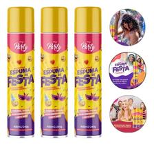 Kit 3 Spray Espuma Neve Artificial De Festa Carnaval Bloquinho de Rua Comemoração 400ml