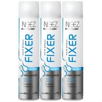 Kit 3 Spray Fixador De Cabelo Profissional Neez Laque Capilar Fixa Solto Longa Duração 400ml