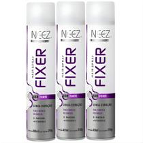 Kit 3 Spray Fixador De Cabelo Profissional Neez Laque Capilar Fixação Forte 18 Horas 400ml Kit 3 Spray Fixador De Cabelo Profissional Neez Laque Capilar Fixação Forte 18 Horas 400ml