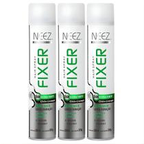 Kit 3 Spray Fixador De Cabelo Profissional Neez Laque Extra Forte Efeito Grampo 24 Horas 400ml Kit 3 Spray Fixador De Cabelo Profissional Neez Laque Extra Forte Efeito Grampo 24 Horas 400ml