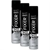 Kit 3 Spray Fixador De Cabelo Profissional Neez Laque Fixação Extra Forte Jato Seco 24 Horas 400ml