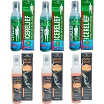 Kit 3 Spray Para Massagem Icerelief + 3 Spray Peixe Elétrico Kit 3 Spray Para Massagem Icerelief + 3 Spray Peixe Elétrico
