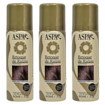 Kit 3 Spray Retoque Raíz Instantâneo Cast. Escuro ASPA 60ml