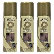 Kit 3 Spray Retoque Raíz Instantâneo Castanho Claro ASPA 60ml