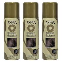 Kit 3 Spray Retoque Raíz Instantâneo Castanho Médio ASPA 60ml