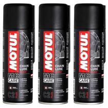 Kit 3 Sprays Lubrificante de Correntes Motos Street Rua Motoboy Urbano Motul C2+ Plus Chain Lube