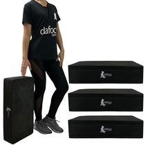 Kit 3 Steps Em EVA Para Exercícios 60x30x14cm DF1022 Preto Dafoca Sports