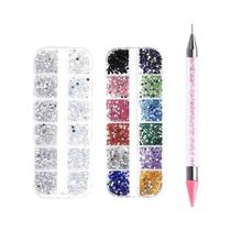 Kit 3 Strass Nail Art Caixa Pedras de Prata Coloridas + Caneta Strass Kit 3 Strass Nail Art Caixa Pedras de Prata Coloridas + Caneta Strass