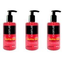 Kit 3 Styling Gel C.kamura - Gel Maxima Fixação 245g