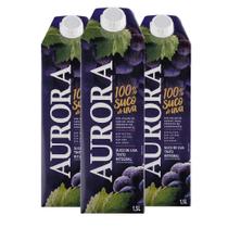 Kit 3 Suco De Uva Aurora Tinto Integral Caixa 1,5l Cada Kit 3 Suco De Uva Aurora Tinto Integral Caixa 1,5l Cada